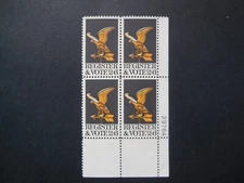 #1344 6c Register to Vote Plate Block #29764 LR  MNH OG VF