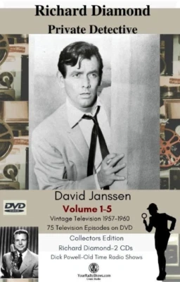 Richard Diamond Private Detective 75 TV episodes-3 Sealed Case Collection + OTR