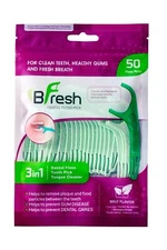 Flossers Mint Flavoured Dental Floss Picks with Tongue Cleaner for Fresh Breath 