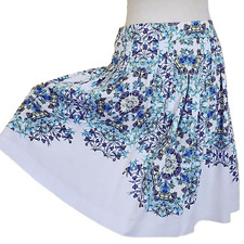Talbots Petites Blue and Purple Floral A-Line, Pleated, Women's Skirt, Size 8P