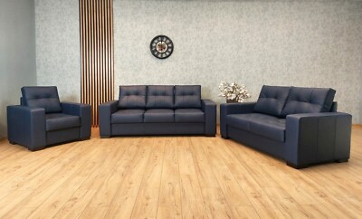 Long-Life Echtleder Sofagarnitur 3+2,5+1 Echtleder Sofa Couch Sessel Farbauswahl