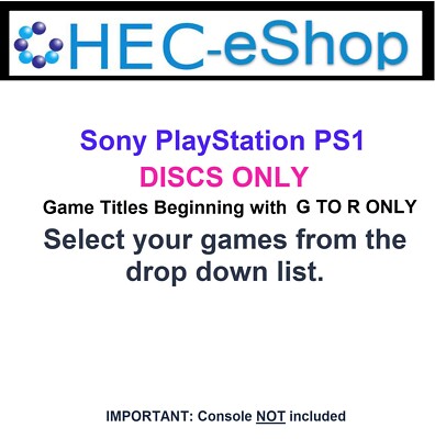 Sony PlayStation 1 Nur Discs Bitte Spieletitel aus der G - R Liste auswählen