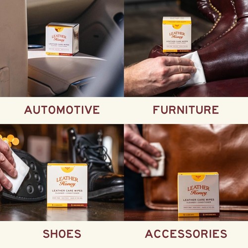 Leather Honey Leather Care Wipe Kit - Clean and Condition Leather-Combo - Picture 4 of 7