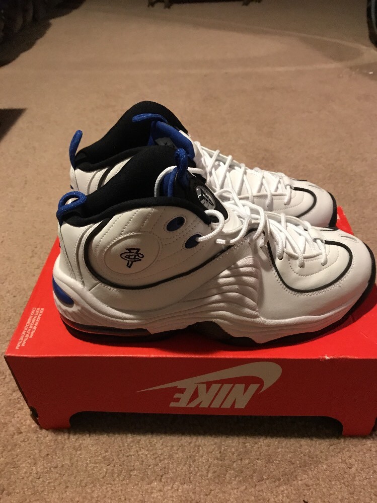 Nike Air Penny 2 II White Blue Black Varsity Orlando Men's Size 8.5 333886-100 Nike Air Penny 2 II White Blue Black Varsity Orlando Men's Size 8.5 333886-100