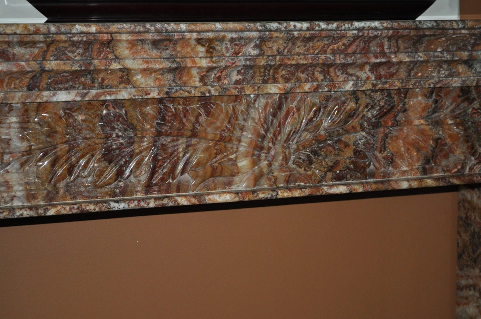 Chimenea de piedra de ónix rojo abrigo envolvente sala familiar gran habitación FPS-12 Foto 4 de 4