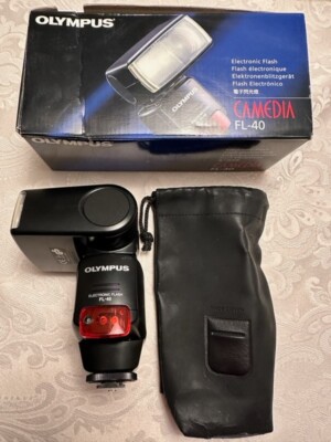 Olympus Camedia External Electronic Flash FL-40, shoe mount, 4x zoom, open box