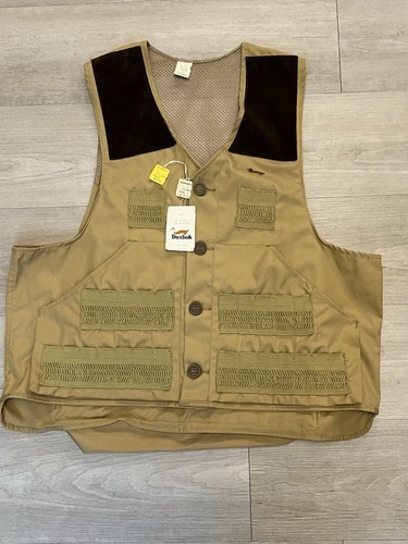 Vintage Duxbak Suede Patch Aero Cloth USA Shooting Hunting Vest DEADSTOCK Large - Picture 2 of 8