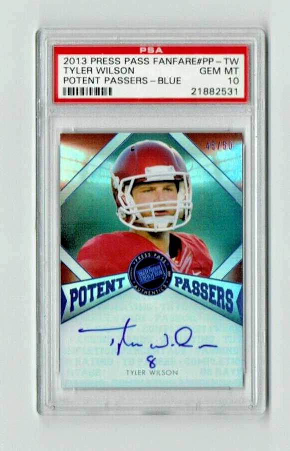 Tyler Wilson Press Pass Fanfare Potent Passers #PPTW Blue