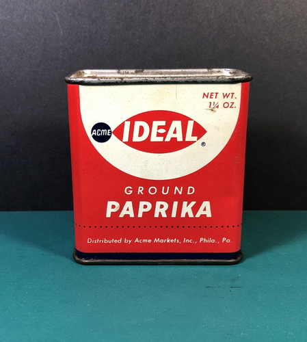 VTG Acme Ideal | Ground Paprika | 1-1/4oz Tin | Empty | Early Version | No UPC - Picture 3 of 6