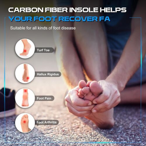 2 pares de plantillas de fibra de carbono para hombres mujeres plantilla de fibra de carbono zapatos rígidos insertos - Imagen 4 de 6