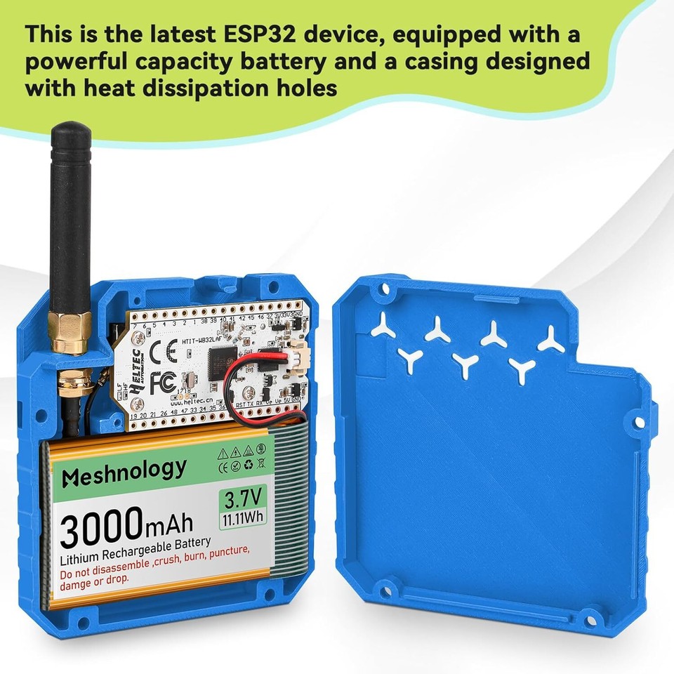 Custodia Per Scheda HELTEC ESP32 LoRa V3 Con Vano Batteria BL-5C - UK 868MHz