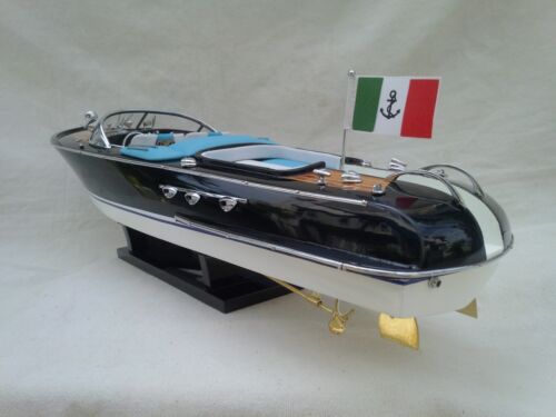 New Riva Aquarama 21" White-Blue Quality Wood Model Boat L50 Christmas Gift - Picture 8 of 11