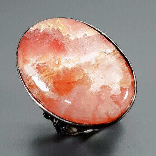 Handmade 32 ct Natural Rhodochrosite Ring 925 Sterling Silver Size 7 /R347103 - Picture 1 of 8