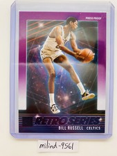 2021-22 Panini Donruss Bill Russell Retro Series #19 Purple Press Proof Parallel