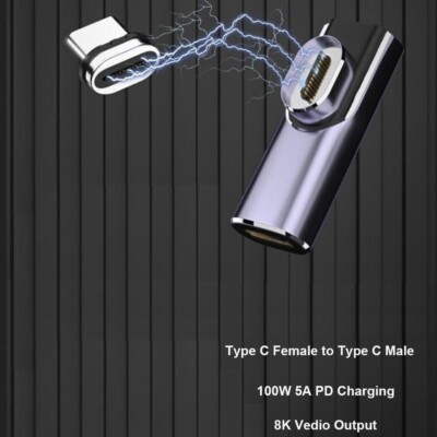 Magnetic USB C Adapter 24Pins Type C Connector For Thunderbolt  4 USB 4.0 40Gbps