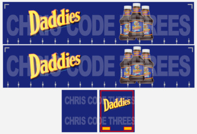 Code 3 selbstklebender Vinyl-Anhängeraufkleber - Daddies Sauce - 1/50 1/76 1/148 1/87 1/64