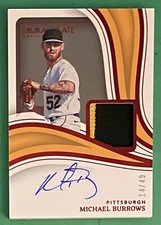 2023 Panini Immaculate Material Auto Red /49 Michael Burrows #IMA-MB