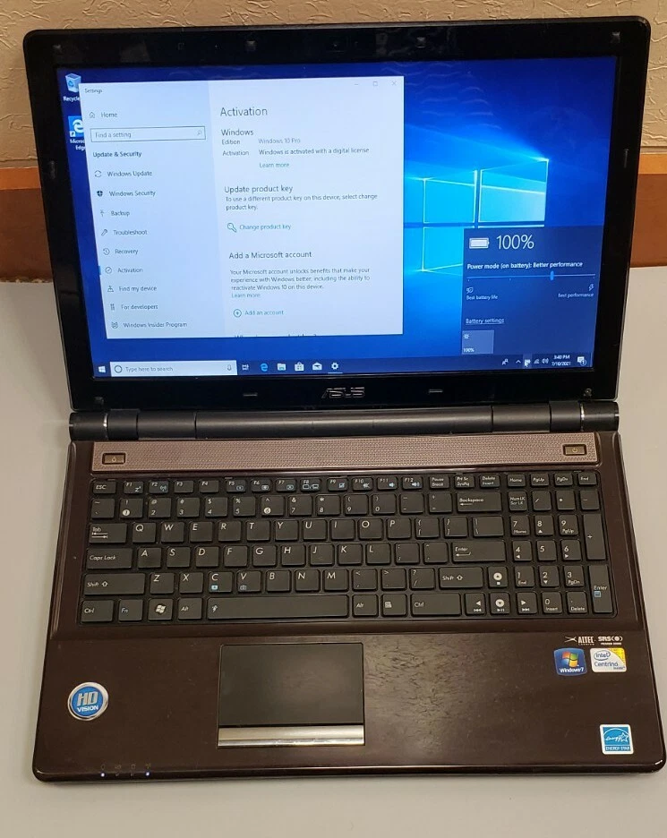 ASUS U50A INTEL 15.6" Core 2 DUO 2.20Ghz 3GB RAM 160GB HDD wifi WEBCAM - Image 3 of 4