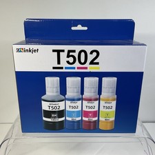 5 pack T502 Ink Refill Bottles For Epson 502 EcoTank, Supertank Printers- NEW
