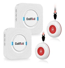 CalltoU CC01 2 Call Buttons, 2 Receivers - Caregiver Pager Wireless Elder Alert