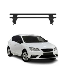 Menabo Dachträger Grundtäger für Seat Leon mk3 2012-2020 50kg Alu Schwarz 2 tlg