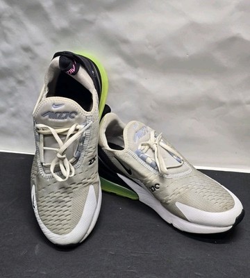 Nike Air Max 270 Womens Size 9 Gray White Neon Green Sneakers FJ0734 043 Pre Own