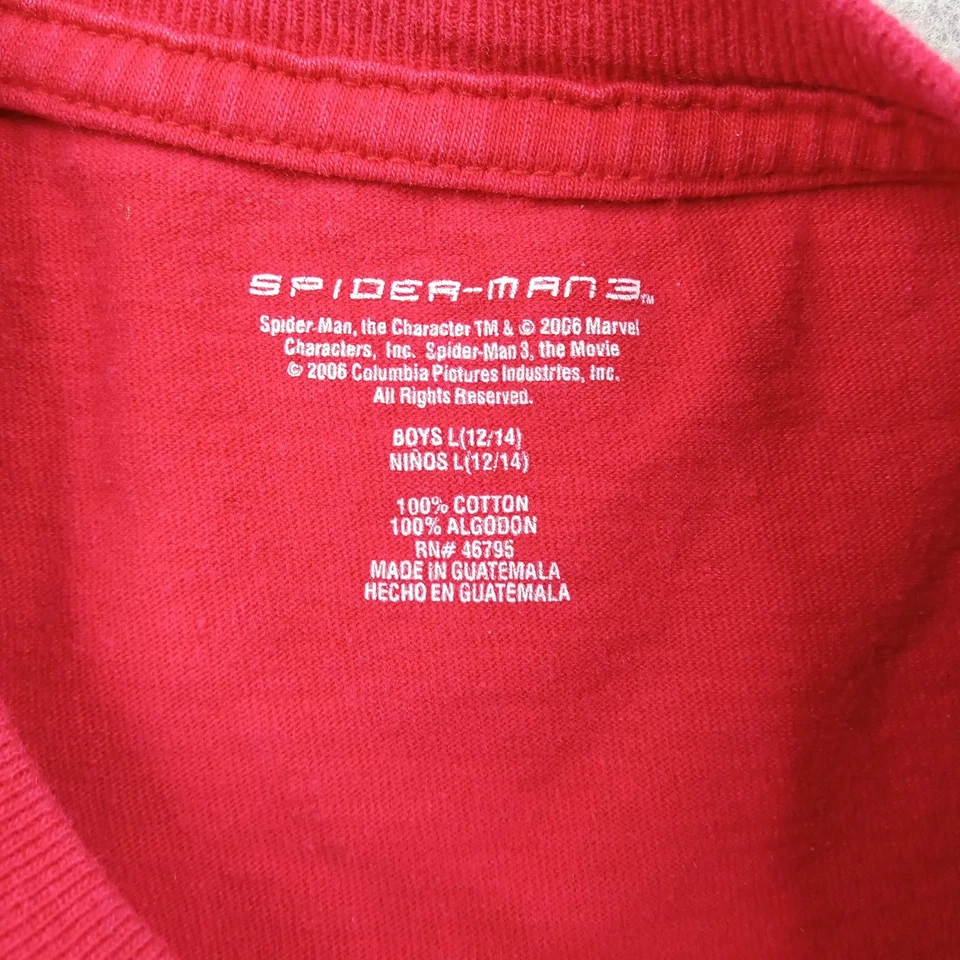 Spider Man Shirt Boys Large 12/14 Red Venom Long Sleeve Marvel 2006 Movie - Image 2 of 4