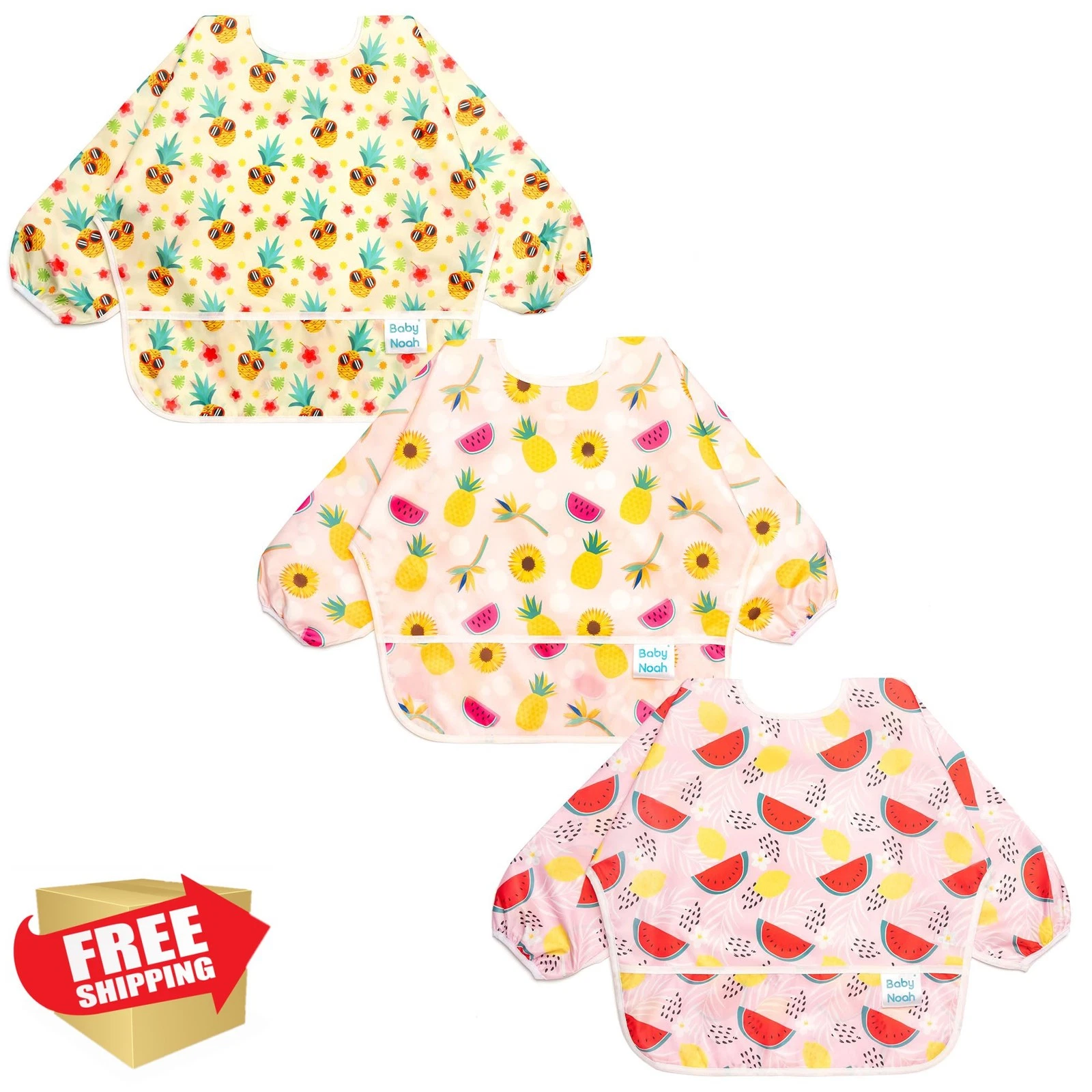 Baby Noah Bib Set 3 Pcs Watermelon-pineapple-sunflower