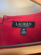 Lauren Ralph Lauren Red Textured Dress Women’s 10P Petite 3/4 Sleeve