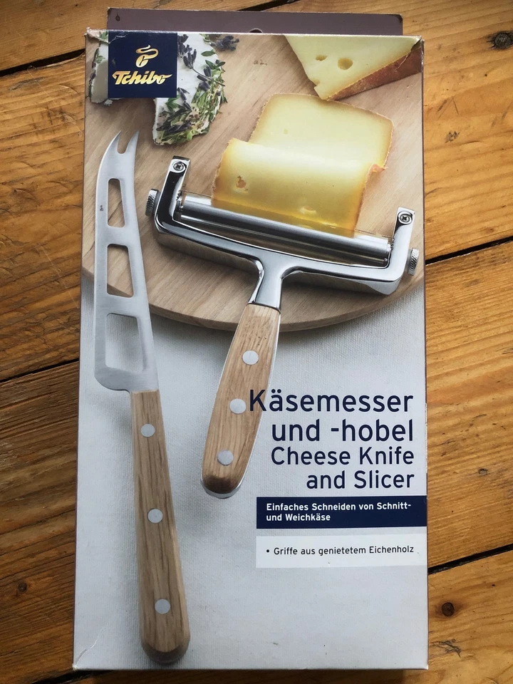 Tchibo Käsemesser & Käsehobel Set Holz Edelstahl Modern Mehrfarbig 28cm - Bild 2 von 4