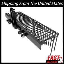 72 Inch Pine Straw Needle Rake 3 Point Landscape Rake Powder Coated Cat 0 Cat 1