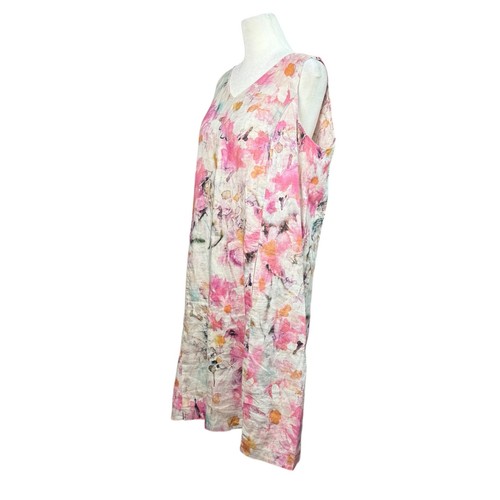 PureJill Leinen Etuikleid Damen Medium Aquarell Blumen Küste Luxus künstlerisch - Bild 4 von 10
