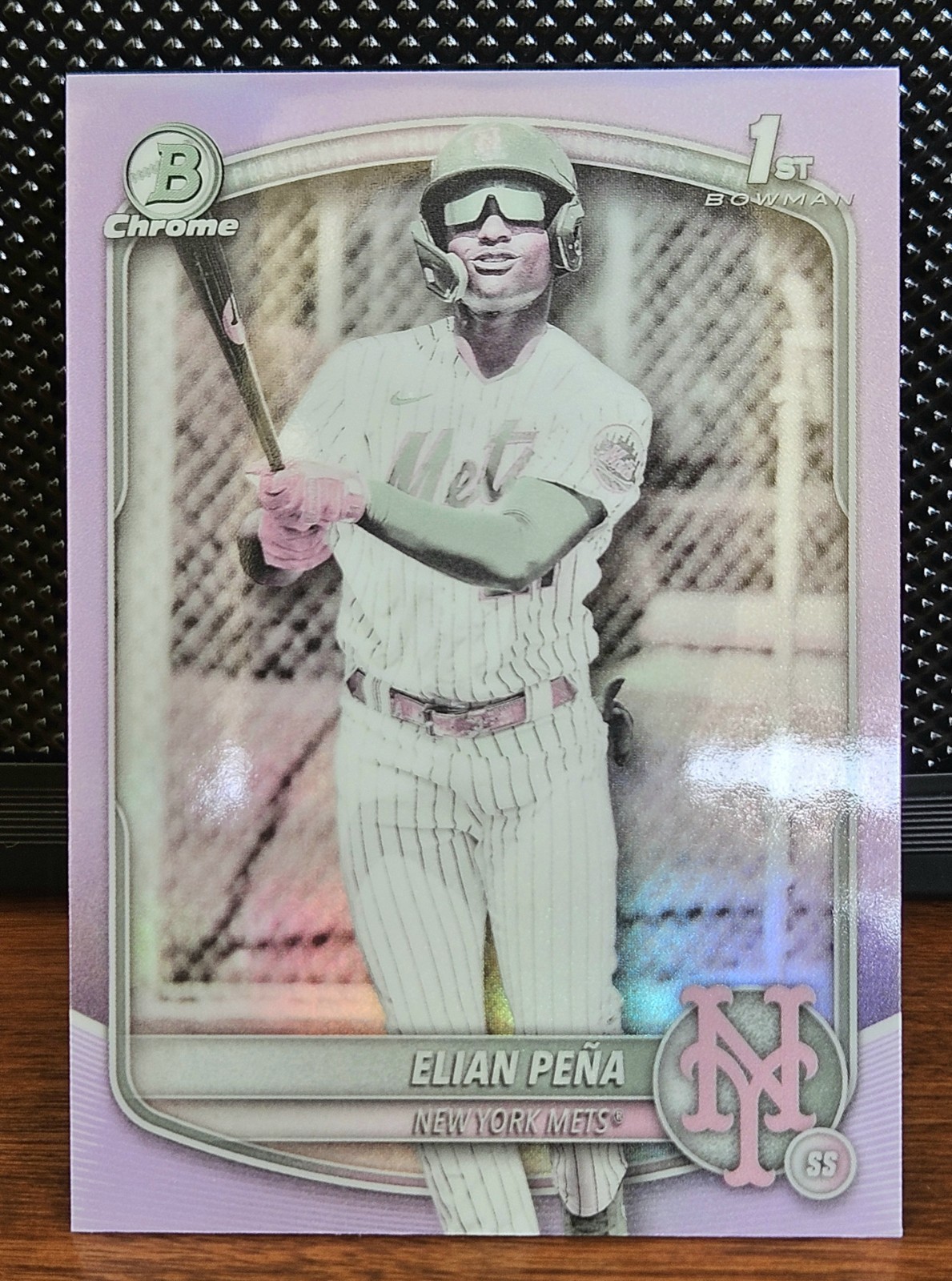 2025 Bowman Chrome Elian Pena 1st Bowman Prospect Pearl Refractor SSP Mets 🔥