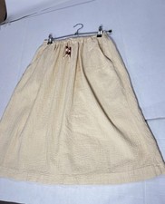 Zara Girls Textured Crinkle Midi Skirt Butter Cream Pockets Boho 9-10 Years NWT