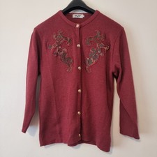 Vintage SKYLAR Strickjacke M Burgund weinrot ...