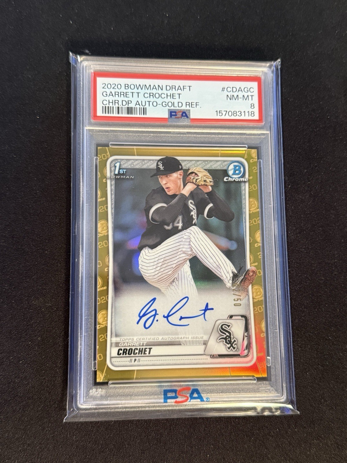 Garrett Crochet 2020 Bowman Draft Auto Gold /50 PSA 8 Mint Red Sox White Sox