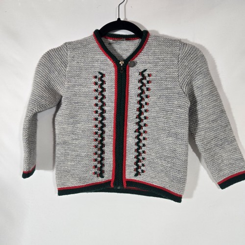 Classic Stutzle Trachten German / Austrian Child's Zipper Cardigan | Wool Blend