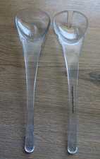 Kunststoff - Salatbesteck / L&ouml;ffel+Gabel / durchsichtig / 70ziger Jahre /Vintage