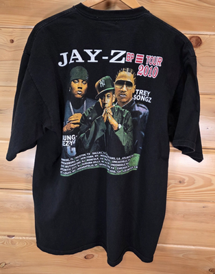 Jay Z Young Jeezy Trey Songs 2010 Concert Tour T Shirt Men XL Fade