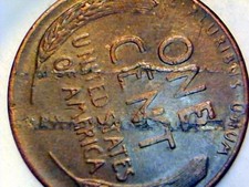 1C 1958 D COPPER REV DEFECTIVE PLANCHET ERROR