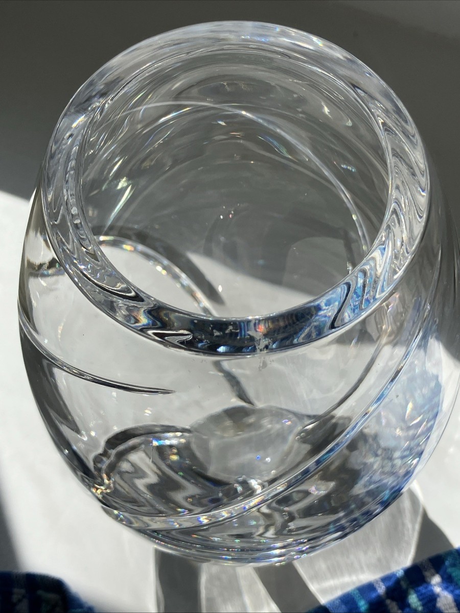 Tiffany & Co. Swirl Optic Crystal Vase 8.3/8” Lead Crystal Italy
