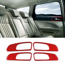 4Pcs Red Carbon Fiber Interior Door Handle Panel Trim For Alfa Romeo 159 2004-11