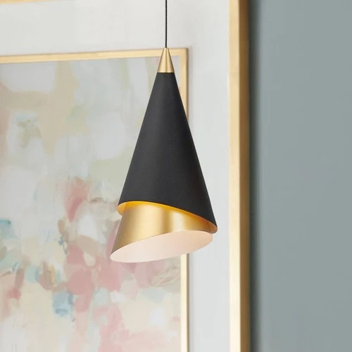 ET2 Mermaid 4 3/4"W Black and Gold LED Mini Pendant Light - Picture 1 of 7