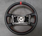 NEW LEATHER Steering Wheel for Audi 80 90 100 200 B3 B4 S2 C3 Black Red Stripes