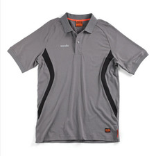 Image of Scruffs Tech Polo Mens Grey Work Cotton Short Sleeve Professional Polo