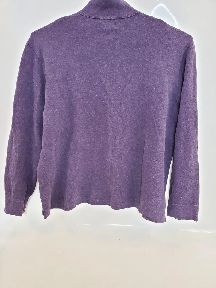 Polo Ralph Lauren Sweater Mens 2XL Purple Quarter Zip Pullover Pony Logo Knit - Image 4 of 4