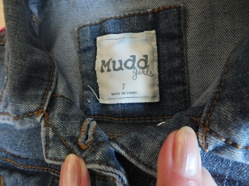 Upcycled Repurposed Denim Jacket MUDD Girls Size 7 Handmade Flowers Pink Insets - Picture 7 of 7