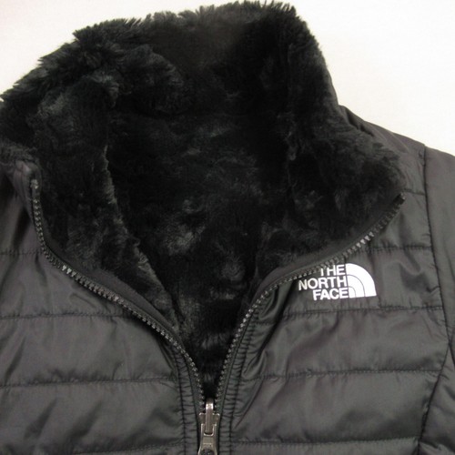 North Face Coat Girls Medium Long Sleeve Full Zip Outdoors Black Puffer - Picture 3 of 11
