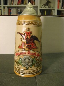 Anheuser Budweiser commemorative large beer stein