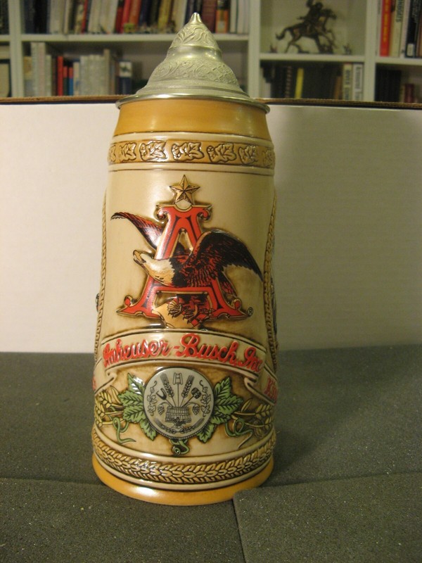 Anheuser Budweiser commemorative large beer stein